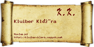 Kluiber Klára névjegykártya